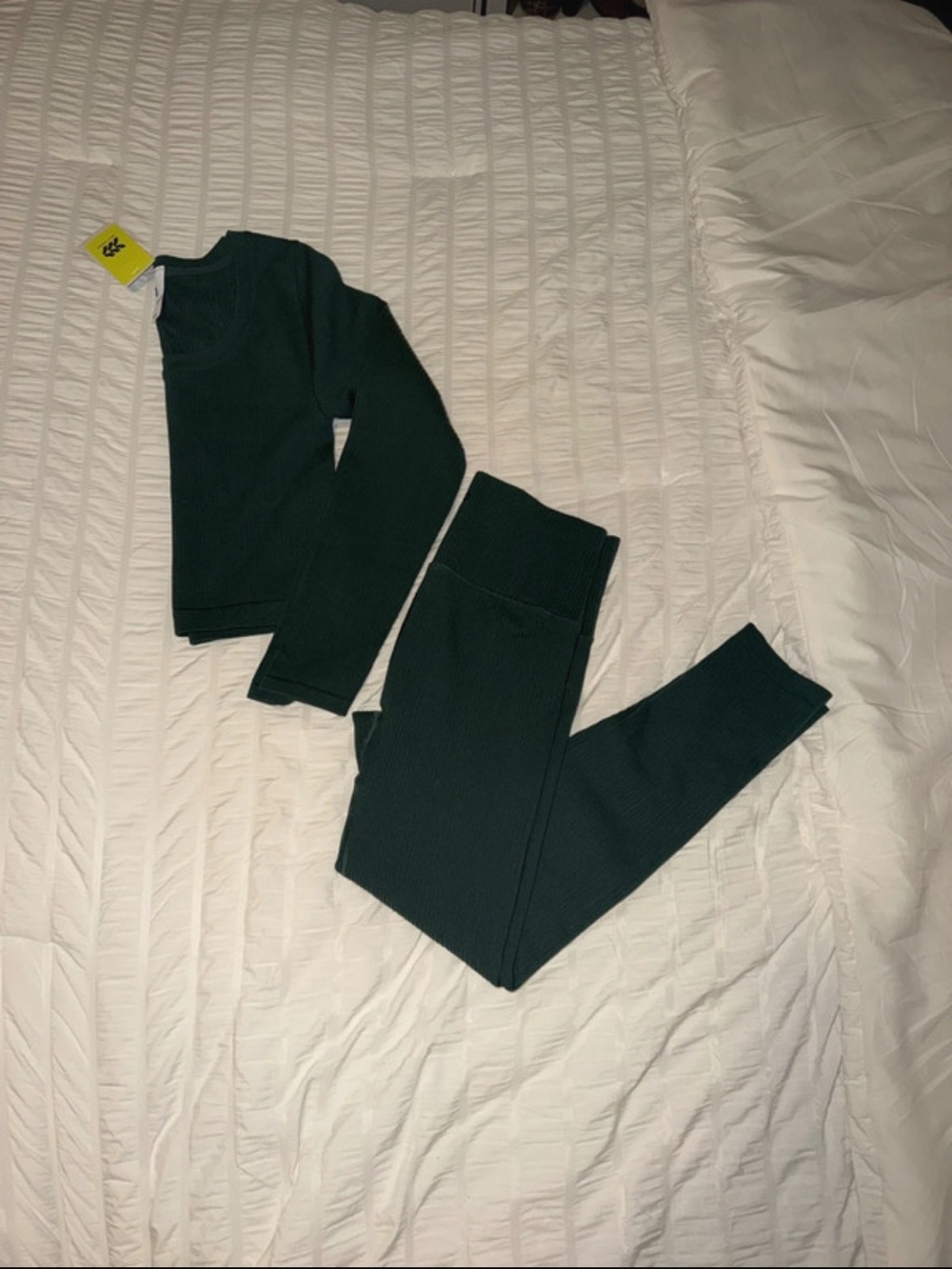 all in motion Dark Green Ribbed Leggings Set